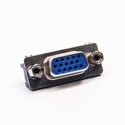D SUB 15 Pin Female Right Angled Staking Type Through Hole for PCB Mount