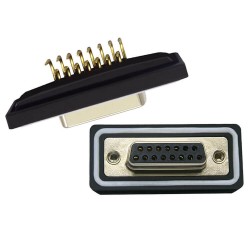 D SUB 15Pin Connector Right Angled Female Through Hole Serial Port 15Pin Waterproof Bur Solid pin