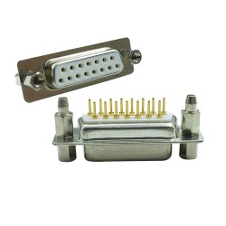 D SUB 15Pin Connector Straight Male Female Through Hole 15pin RS232 Serial Port 2 Rows Bur