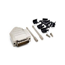 D SUB 15Pin Connector Straight Male Solder Type with Metal Backshell