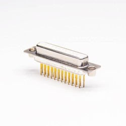 D SUB 180 Degree 25 Pin Female Staking Type Through Hole for PCB Mount