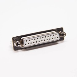 D SUB 25 Pin Connector Female 180 Degree Through Hole for PCB Mount Staking Type