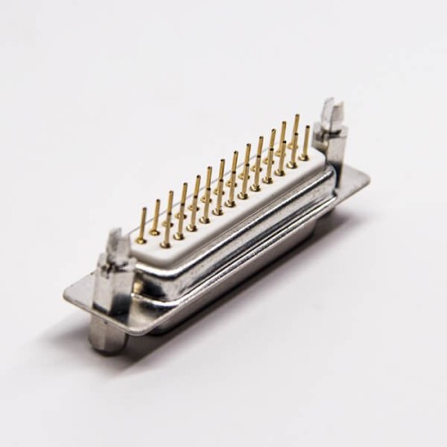 D SUB 25 Pin Connector Female 180 Degree Through Hole for PCB Mount Staking Type D SUB 25 Pin Connector Female 180 Degree Through Hole for PCB Mount Staking Type