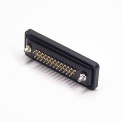 D sub 25 Pin Female Connector Standard IP67 type 2 Rows Through Hole Panel Mount With Harpoon