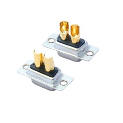 D-SUB 2V2 High Current Female Straight Solder Type 20A Gold Plated Solid Pin Single Hole