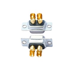 D-SUB 2V2 High Current Female Straight Solder Type 40A Gold Plated Solid Pin Single Hole