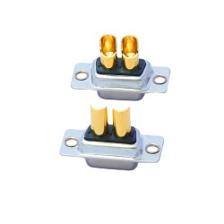 D-SUB 2W2 High Current Female Straight Solder Type 10A Gold Plated Solid Pin Single Hole