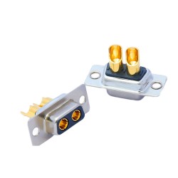 D-SUB 2W2 High Current Female Straight Solder Type 40A Gold Plated Solid Pin Single Hole