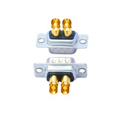 D-SUB 2W2 High Current Male Straight Solder Type 40A Gold Plated Solid Pin Single Hole