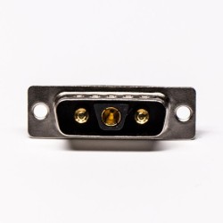 D SUB 3v3 Pin Cable Connector 180° High Current Male Solder Type with Staking