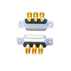 D-SUB 3W3 High Current Female Straight Solder Type 20A Gold Plated Solid Pin Single Hole
