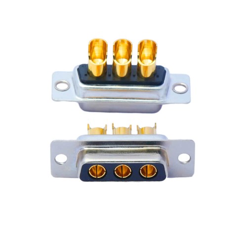 D-SUB 3W3 High Current Female Straight Solder Type 40A Gold Plated Solid Pin Single Hole D-SUB 3W3 High Current Female Straight Solder Type 40A Gold Plated Solid Pin Single Hole