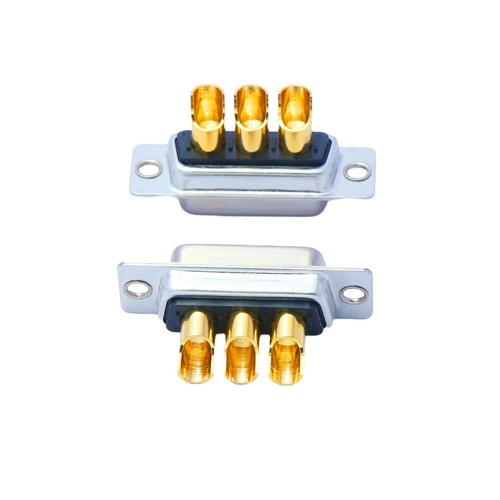 D-SUB 3W3 High Current Female Straight Solder Type 40A Gold Plated Solid Pin Single Hole D-SUB 3W3 High Current Female Straight Solder Type 40A Gold Plated Solid Pin Single Hole