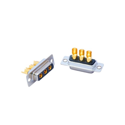 D-SUB 3W3 High Current Female Straight Solder Type 40A Gold Plated Solid Pin Single Hole D-SUB 3W3 High Current Female Straight Solder Type 40A Gold Plated Solid Pin Single Hole