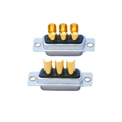 D-SUB 3W3 High Current Female Straight Solder Type 40A Gold Plated Solid Pin Single Hole