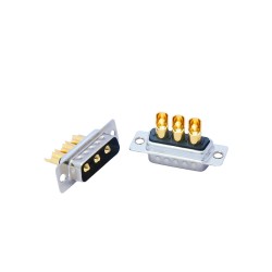 D-SUB 3W3 High Current Male Straight Solder Type 40A Gold Plated Solid Pin Single Hole