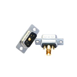D-SUB 5W1 High Current Male Straight Solder Type 20A Gold Plated Solid Pin Single Hole