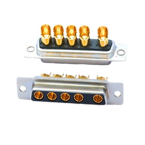 D-SUB 5W5 High Current Female Straight Solder Type 20A Gold Plated Solid Pin Single Hole 10A 20A 30A 40A
