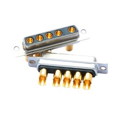D-SUB 5W5 High Current Female Straight Solder Type 20A Gold Plated Solid Pin Single Hole 10A 20A 30A 40A
