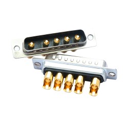 D-SUB 5W5 High Current Male Straight Solder Type 40A Gold Plated Solid Pin Single Hole 10A 20A 30A 40A
