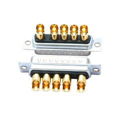 D-SUB 5W5 High Current Male Straight Solder Type 30A Gold Plated Solid Pin Single Hole 10A 20A 30A 40A