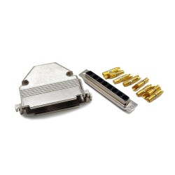 D-sub 8W8 Female Connector Straight Type Solder Type with Machine Pin with Metal Shell