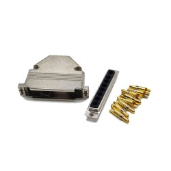 D-sub 8W8 Male Connector Straight Type Solder Type with Machine Pin with Metal Shell
