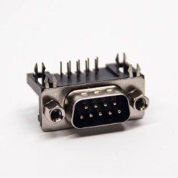 D SUB 9 Pin Connector Male Right Angled Staking Type Through Hole with Harpoon 20pcs