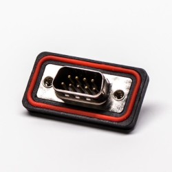 D sub 9 Pin Connector Waterproof Male Straight Cable Connector