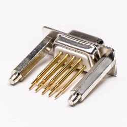 D sub 9 Pin Female Connector 180° Through Hole staking Type