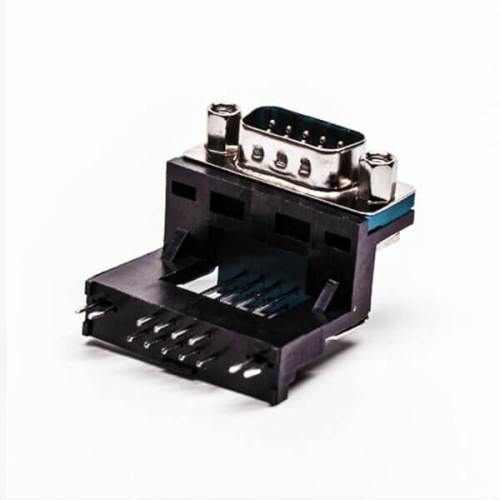 D Sub 9 Pin Solder Connector Male Right Angle 5.8 Elevated Type for PCB Mount D Sub 9 Pin Solder Connector Male Right Angle 5.8 Elevated Type for PCB Mount