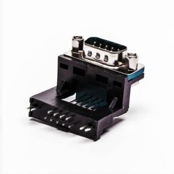 D Sub 9 Pin Solder Connector Male Right Angle 5.8 Elevated Type for PCB Mount 20pcs