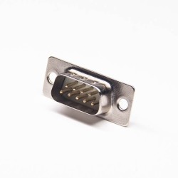 d sub 9 Pos White insulator Male Stamped Pin Straight Through Hole Connectors 4pcs