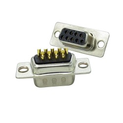 D SUB 9Pin Connector Straight Female Solder Type 9pin RS232 Serial Port 2 Rows Bur