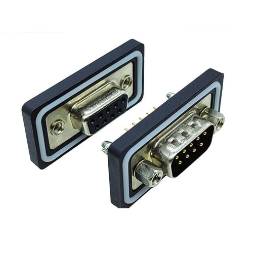 D SUB 9Pin Connector Straight Male Female Through Hole RS232 Serial Port 9Pin Waterproof Solid pin
