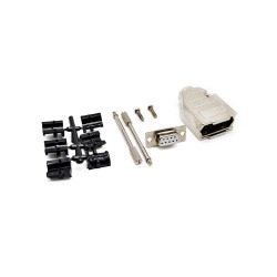 D SUB 9Pin Female Connector Straight Solder Type with Metal Backshell