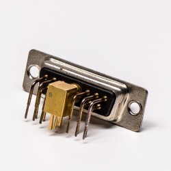 D SUB Coaxial Connector 11W1 Right Angled Solder Type Receptacle For PCB Mount