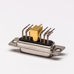 D SUB Coaxial Connector 11W1 Right Angled Solder Type Receptacle For PCB Mount
