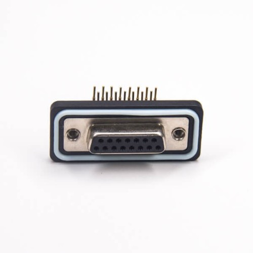 D sub connector 15 pin female IP67 Waterproof D-sub 15 Pin Female Right Angle Board Mount Connector