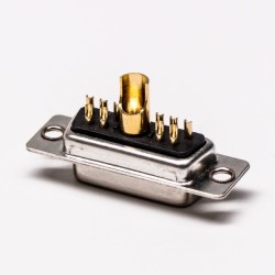D SUB Connector Cable Mount 11W1 Female Straight Solder Type for Cable with Staking