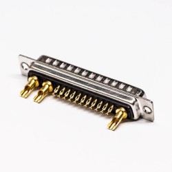 D SUB Connector Male 25W3 Solder Type 180° High Current for Cable with Staking