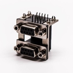 D Sub Connector Stacked Female Connector DIP CD81 Series for PCB