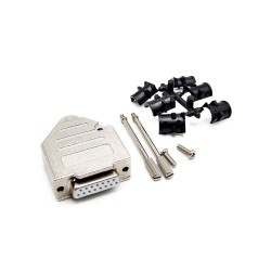D-sub Female Connector 15Pin Straight Solder Type with Metal Backshell