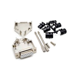 D-sub Female Connector 15Pin Straight Solder Type with Metal Backshell