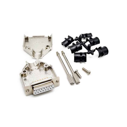 D-sub Female Connector 15Pin Straight Solder Type with Metal Backshell D-sub Female Connector 15Pin Straight Solder Type with Metal Backshell