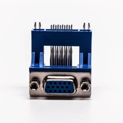 D-sub HD Pin 15 Female 90° Degree Elevated Staking Type for PCB Mount 20pcs