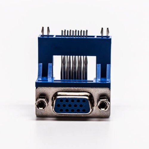 D-sub HD Pin 15 Female 90° Degree Elevated Staking Type for PCB Mount D-sub HD Pin 15 Female 90° Degree Elevated Staking Type for PCB Mount