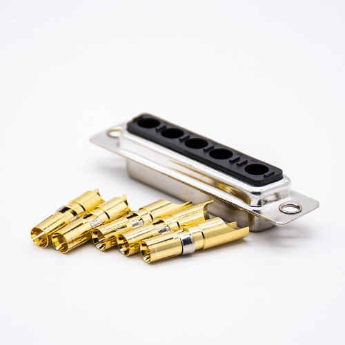 D Sub High Current Combo Connector 5W5 Male Socket Single Port Stamped Pin Solder Type D Sub High Current Combo Connector 5W5 Male Socket Single Port Stamped Pin Solder Type