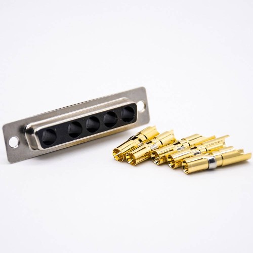 D Sub High Current Combo Connector 5W5 Male Socket Single Port Stamped Pin Solder Type D Sub High Current Combo Connector 5W5 Male Socket Single Port Stamped Pin Solder Type
