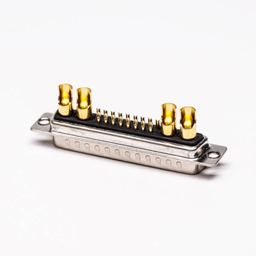 D SUB Male Connector Power 21W4 180° Solder Type for Cable with Staking D SUB Male Connector Power 21W4 180° Solder Type for Cable with Staking